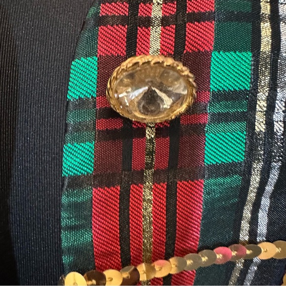 Warren Petites vintage plaid sequin jacket/ blazer size 12 - Picture 8 of 14